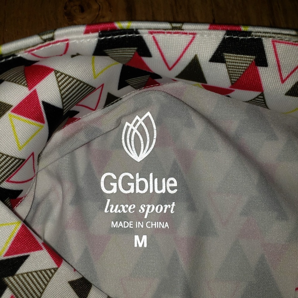 GG Blue Luxe Sport Dress Womens Multicolor Sz M Triangular Geometric Design Golf - Picture 9 of 9